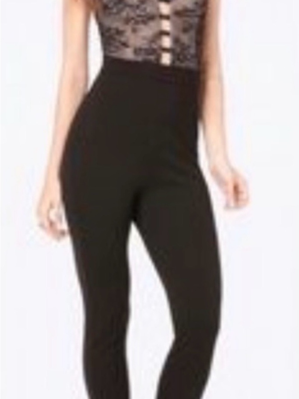 bebe Black Lace and Nude Lined Bustier Top